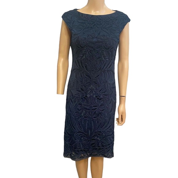 Sue Wong Dresses & Skirts - Sue Wong Embroidered Cocktail Dress Cap Sleeve Knee Length Formal